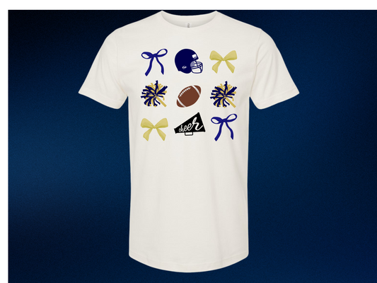 Blue and Gold Football Cheer Shirt