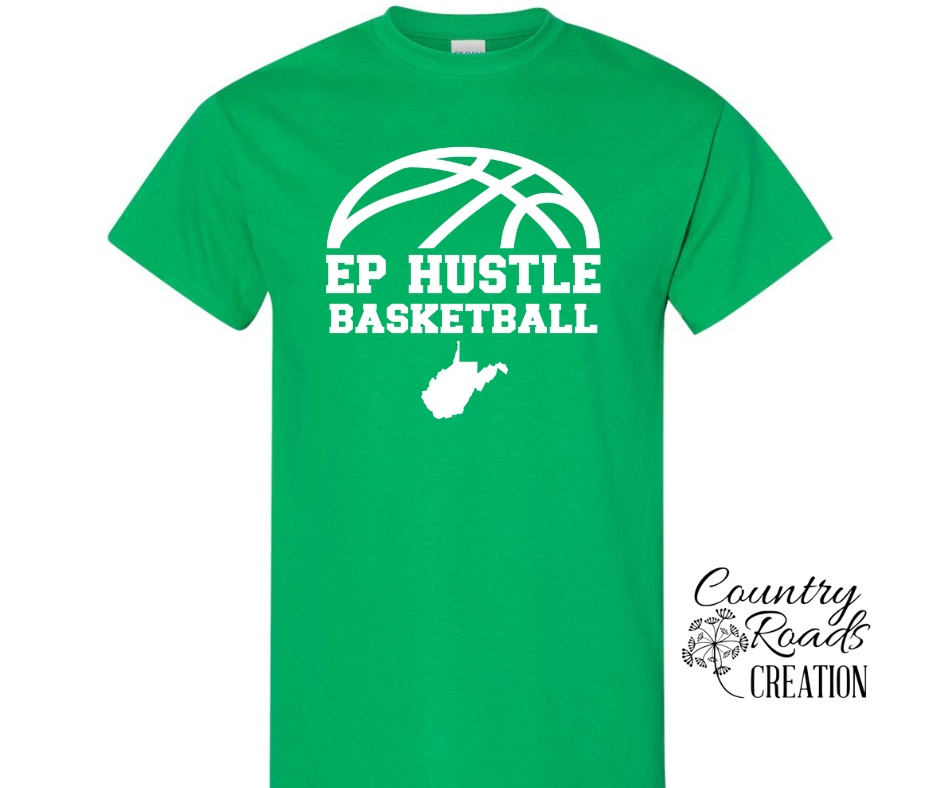 EP Hustle with Half Basketball Design Shirt