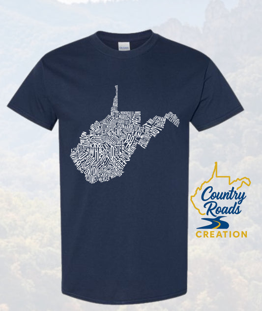 West Virginia County Tee