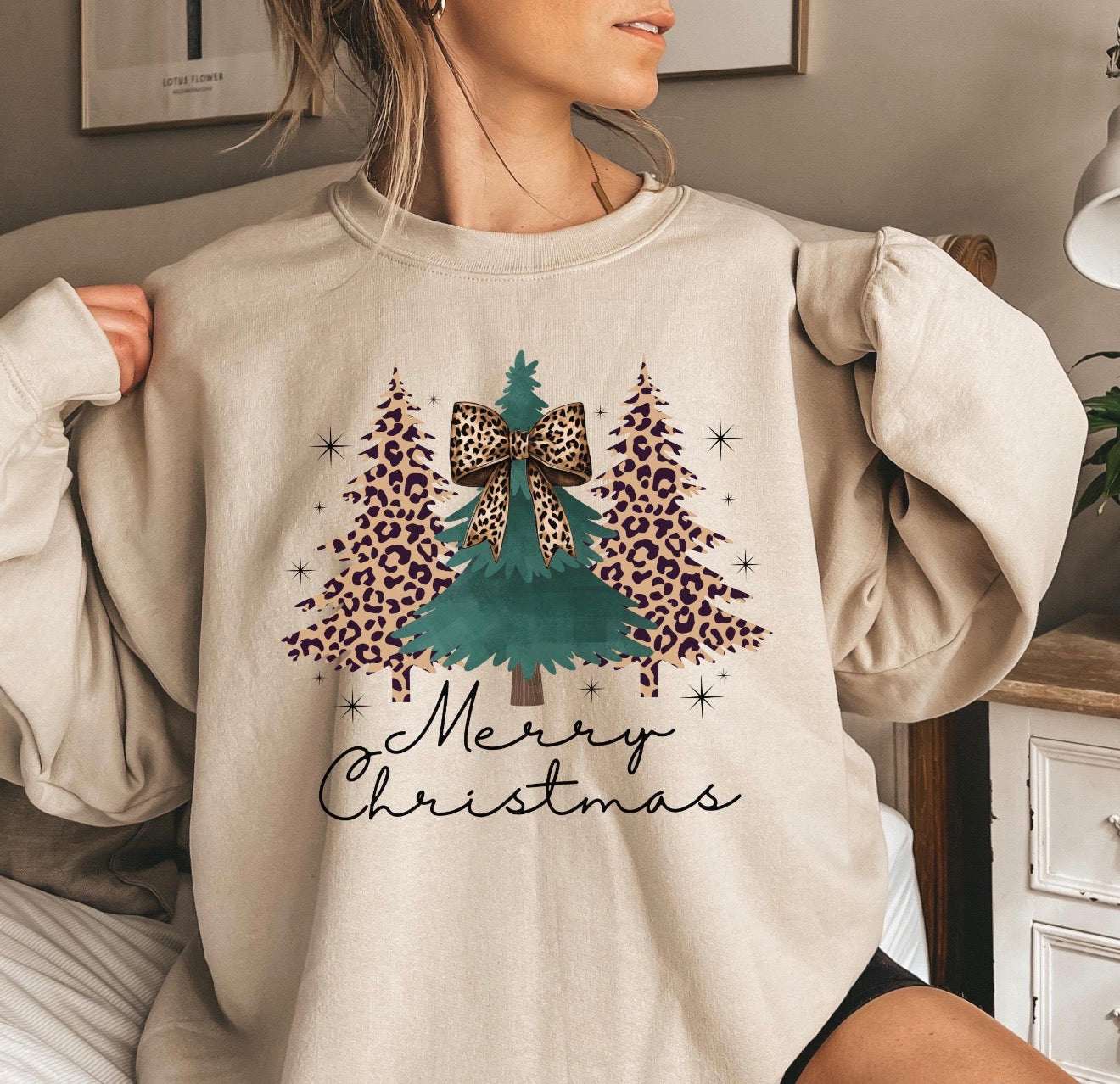 Merry Christmas Leopard Tree Shirt