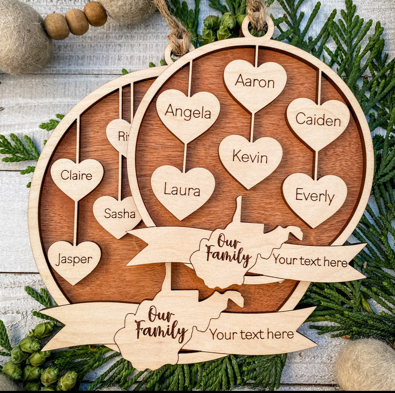Customizable West Virginia Hanging Heart Ornament