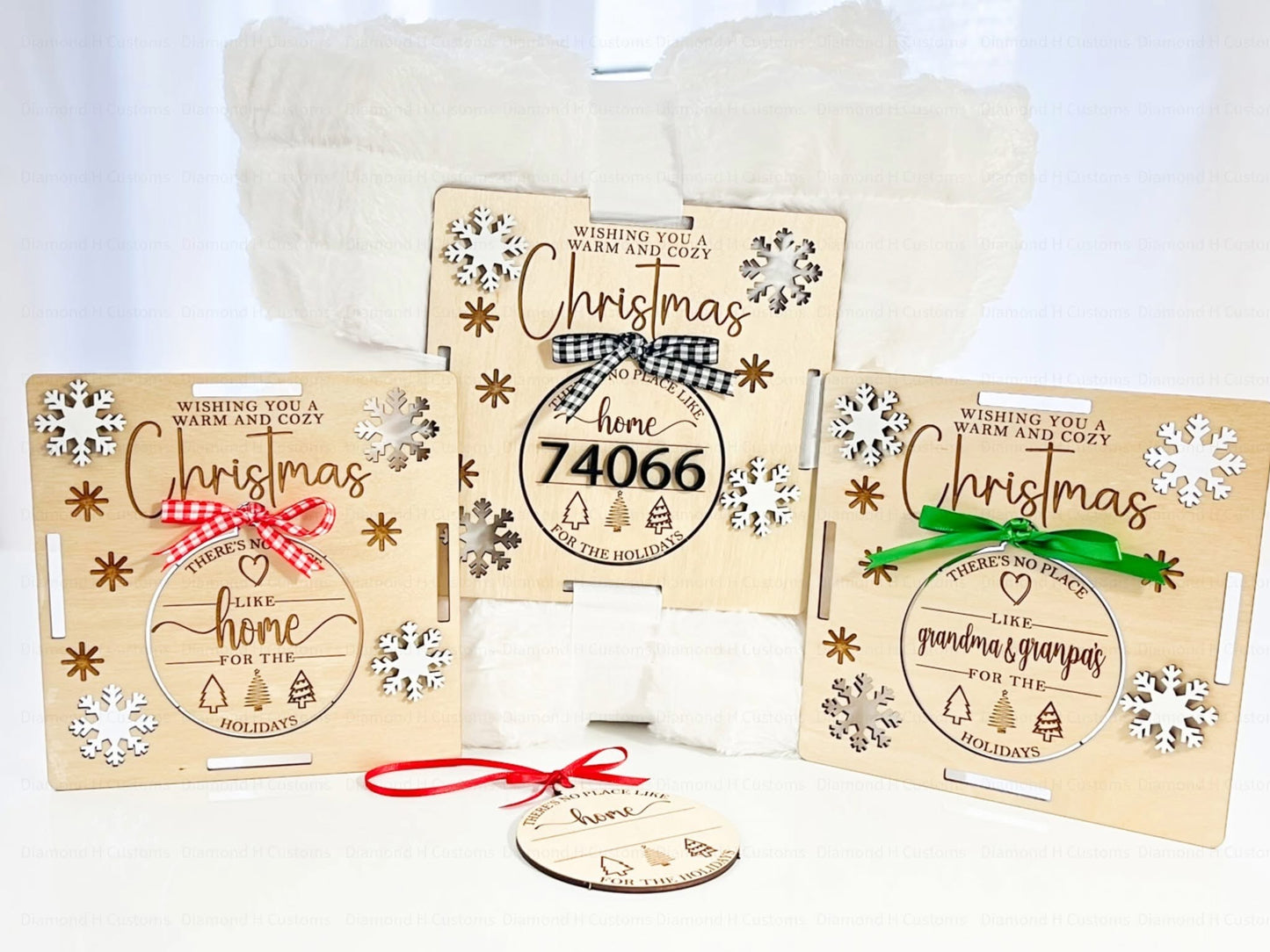 Blanket with Blanket Tag with Ornament