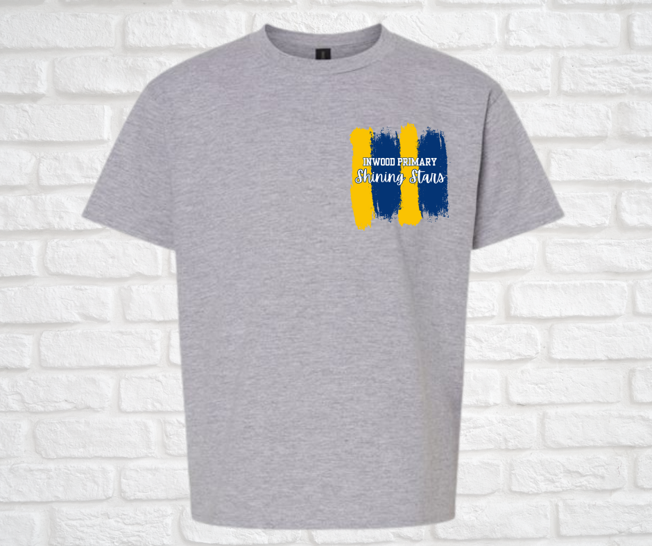 Inwood Primary Paint Splatter Design Small on Front Shirt