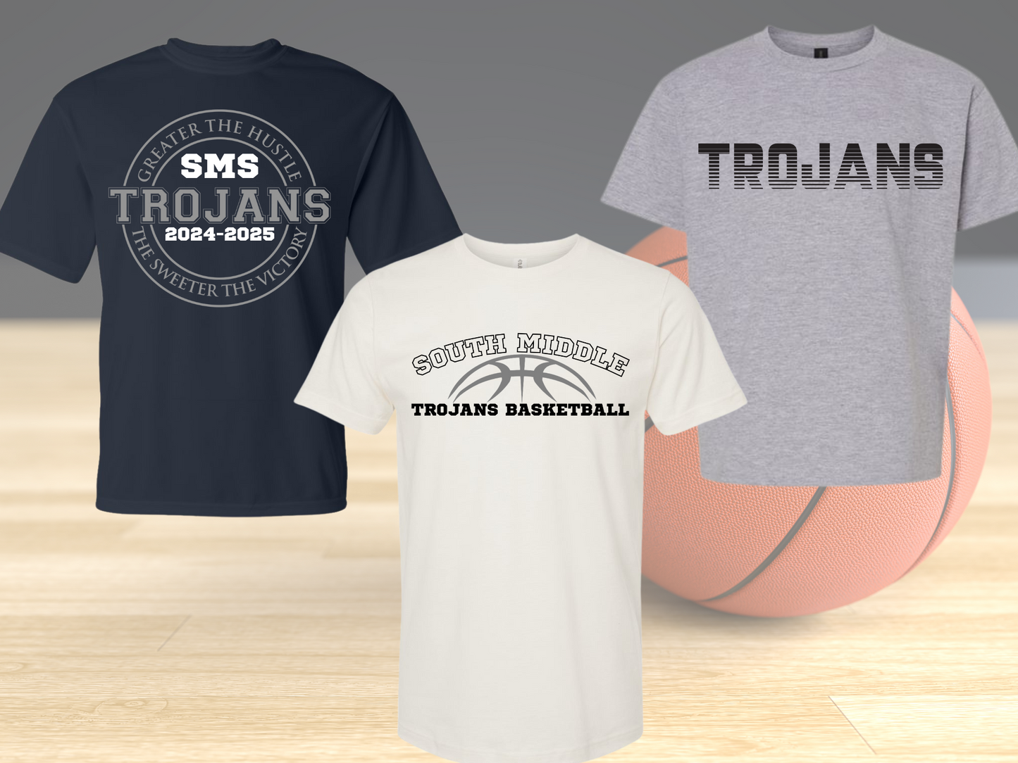 South Middle Trojan Basketball 3 Pack Shirts