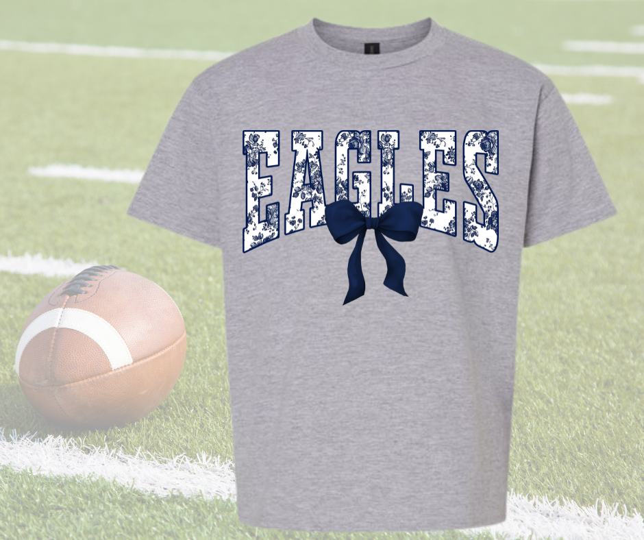 Eagles Floral Toile Coquette Bow Shirt