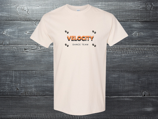 Velocity Paw Print Dance Team Tee – Classic with a Playful Twist