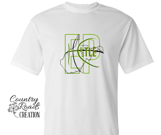 EP Hustle Basketball Shirt with State Outline