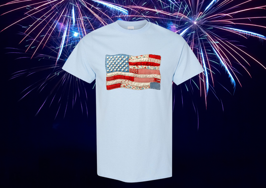 Vintage Patchwork American Flag Tee