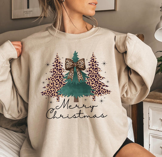 Merry Christmas Leopard Tree Shirt