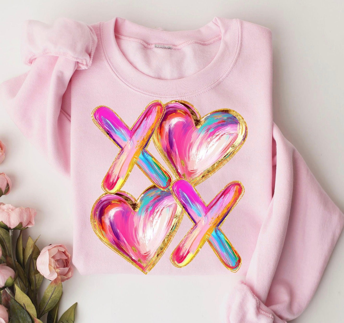 XOXO Faux Paint Heart Tee