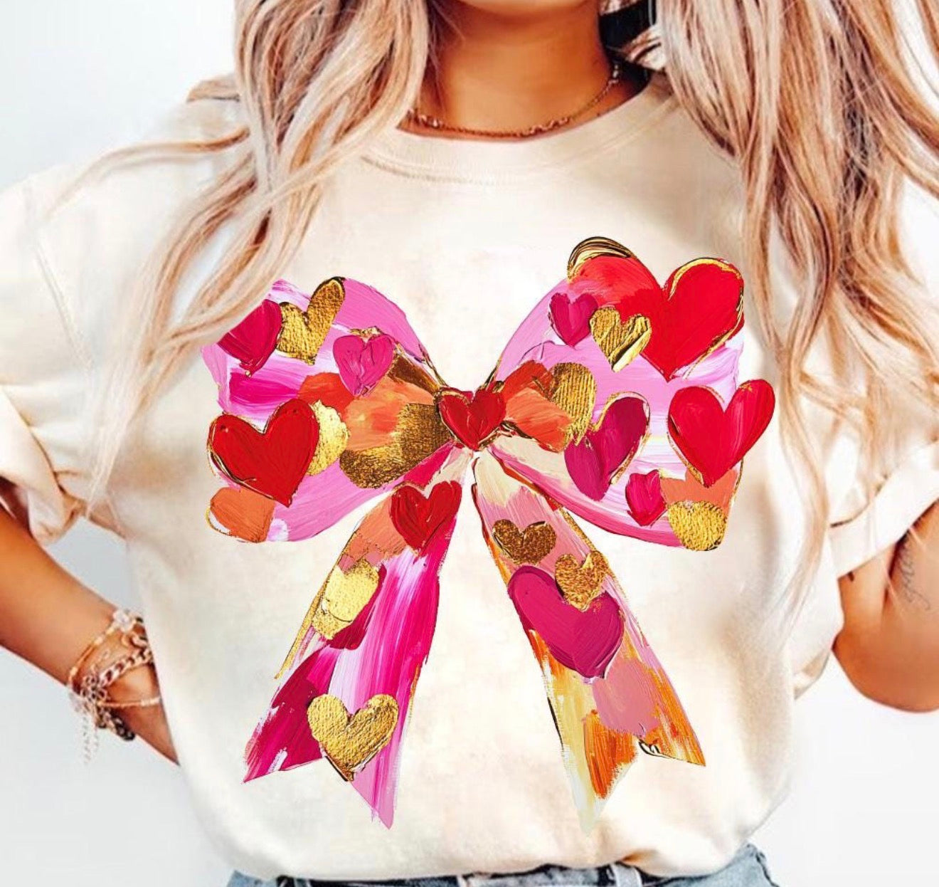 Painted Heart Bow Tee