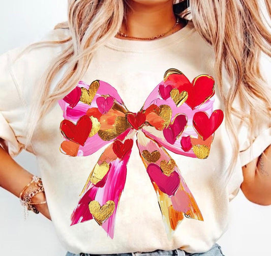 Painted Heart Bow Tee