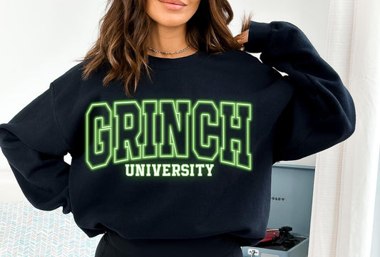 Neon Effect Grinch University Shirt