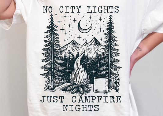 No City Lights Just Campfire Nights Shirt