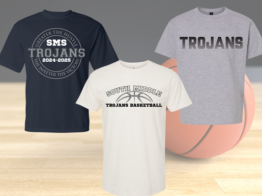 South Middle Trojan Basketball 3 Pack Shirts