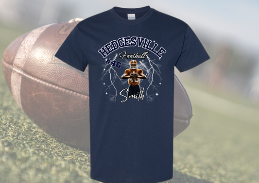 Personalized Lightning Football Player Tee